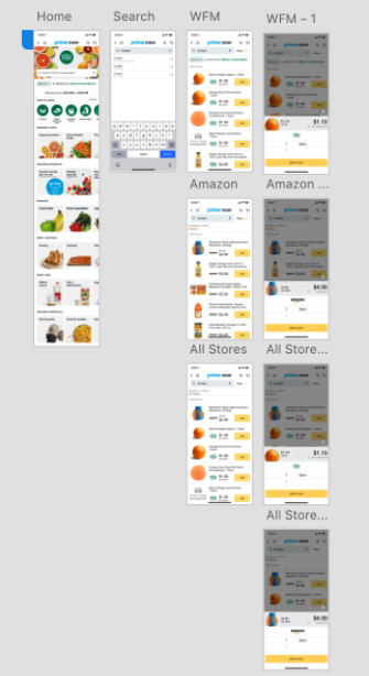 Wireframe of proposed WFM and Prime Now search solution.